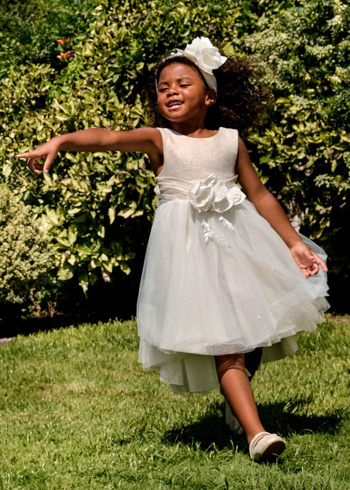 tiamia Vestido lino brillo niña