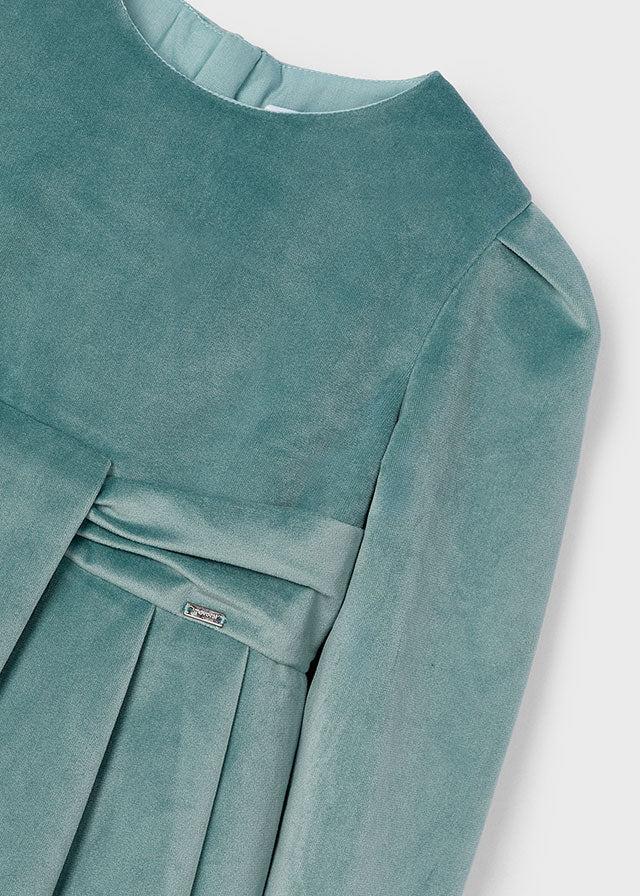 Tiamia Vestido Terciopelo Tablas Niña