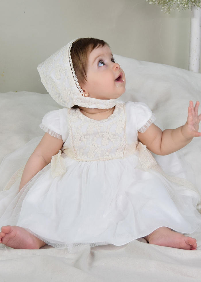 Tiamia Vestido Tul Bautizo Bebé