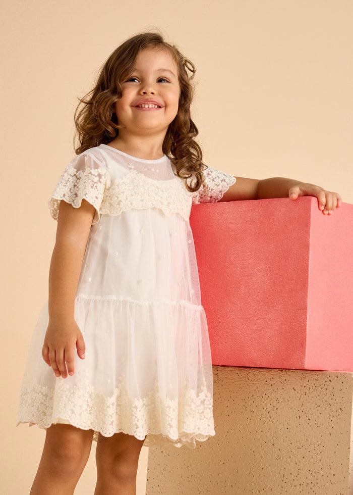 tiamia Vestido tul bordado niña
