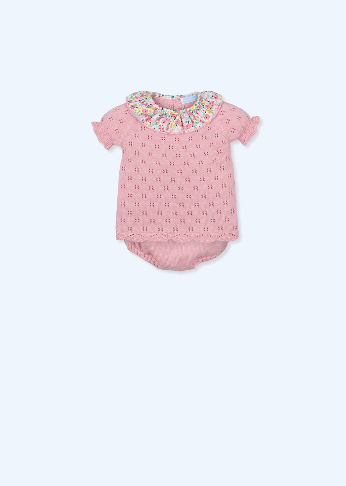 tiamia Traje 2 piezas corto con cuello liberty y culotte punto pinturesque