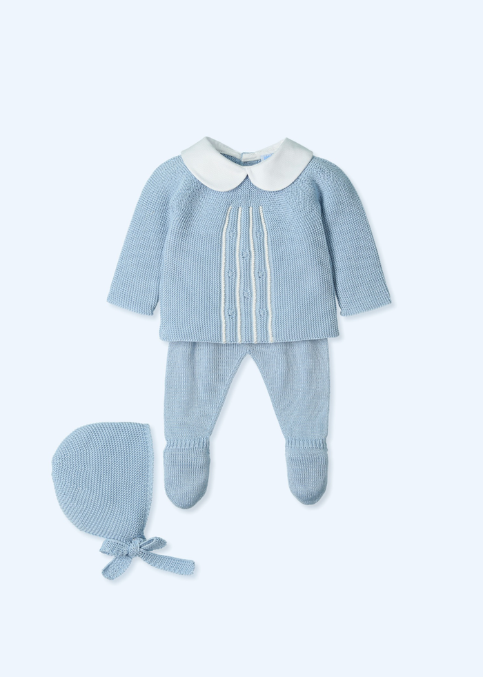 Tiamia Traje 3 Piezas Canesú Con Gorro Menguado Rich