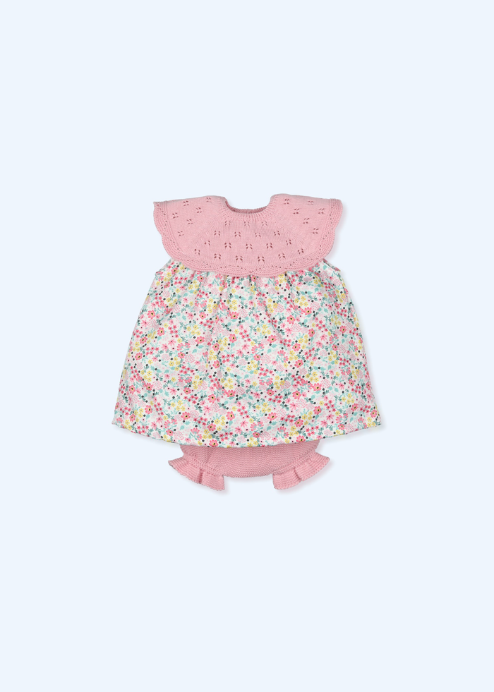 tiamia Vestido y culotte punto con tejido liberty pinturesque