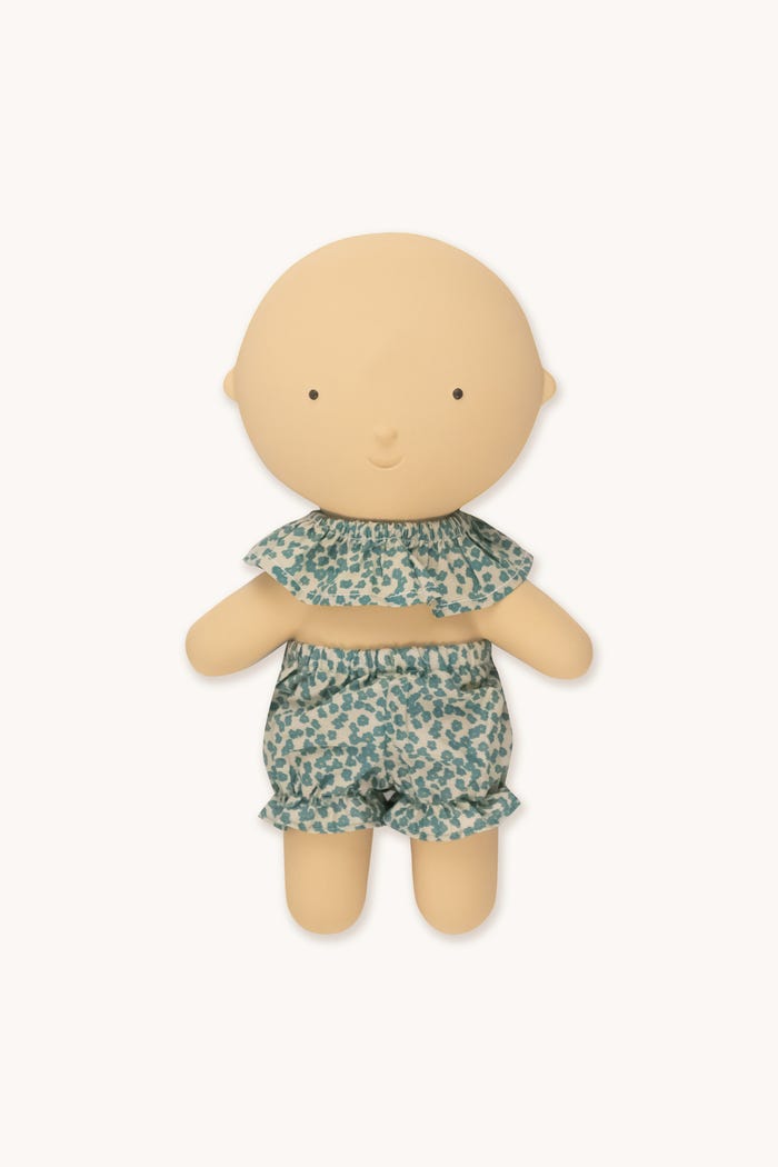 Tiny Cottons Gommu Flores Verdes - Pantalón Corto & Cuello