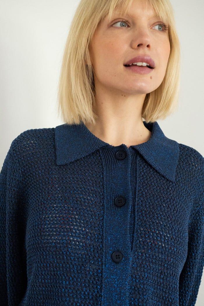 tiny cottons BLUSA LUREX DE PUNTO CALADO