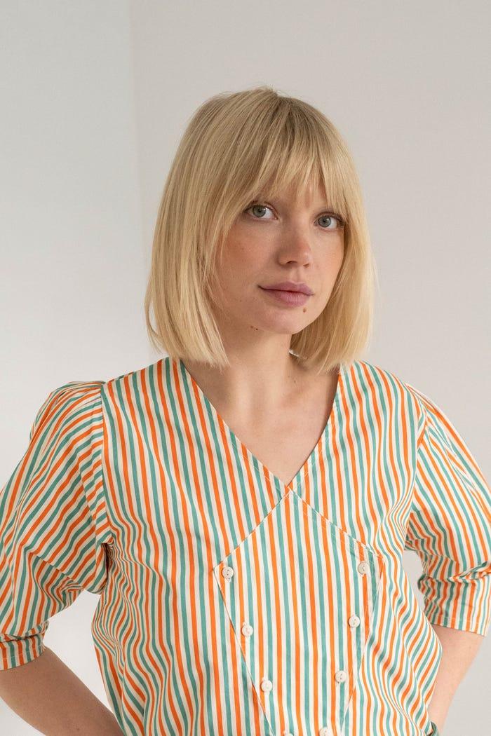 Tiny Cottons CAMISA CON CUELLO DE PICO A RAYAS