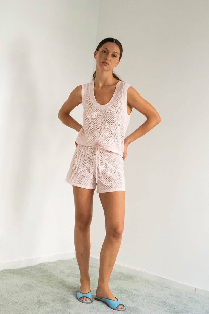 Tiny Cottons CHALECO DE PUNTO CALADO