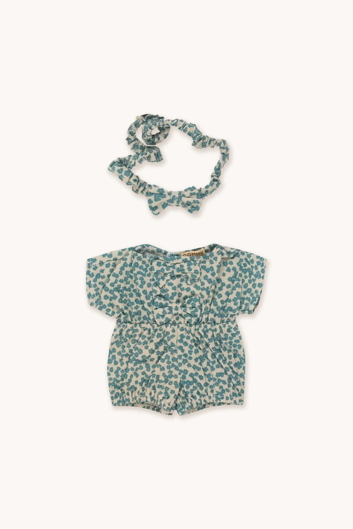 tiny cottons Gommu Flores Verdes - Pelele & Pajarita