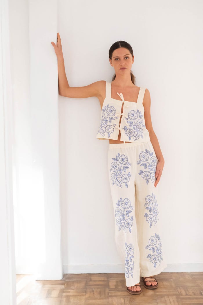 tiny cottons PANTALÓN BORDADO