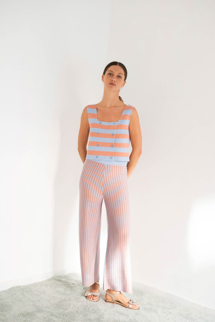 Tiny Cottons PANTALON DE PUNTO A RAYAS