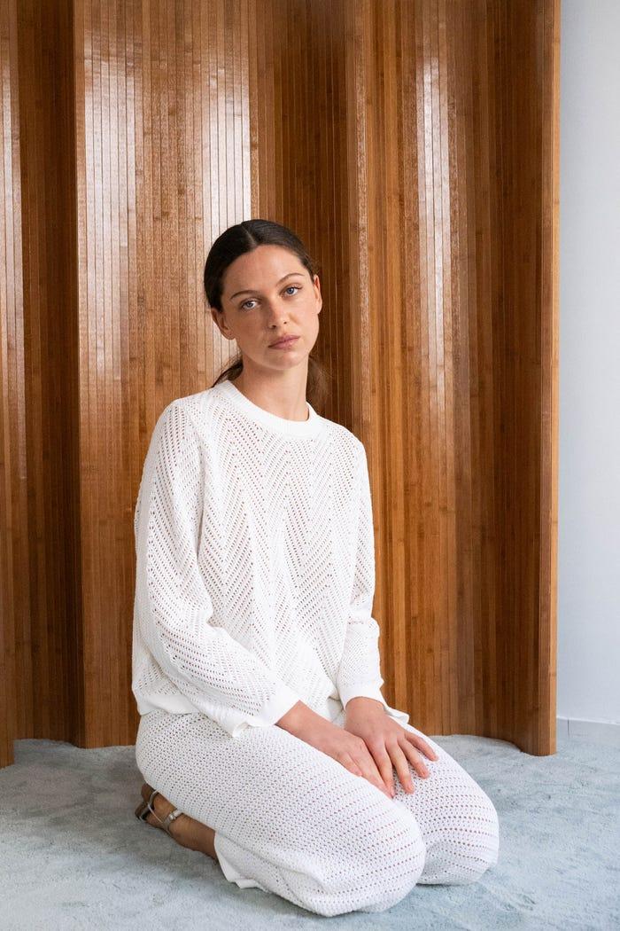 Tiny Cottons PANTALÓN DE PUNTO CALADO