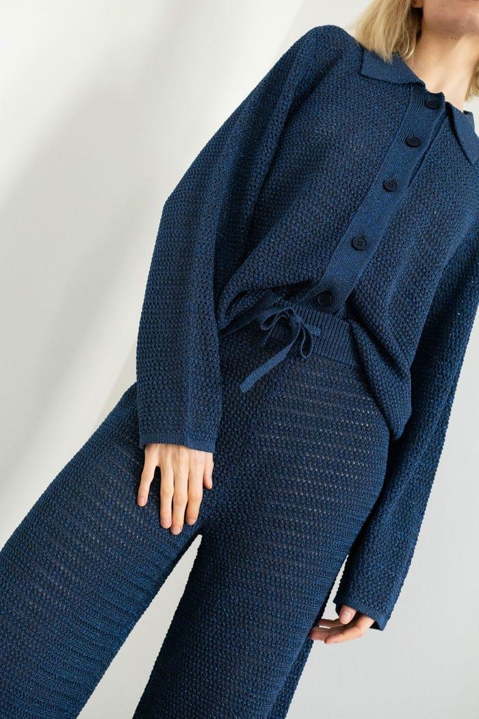 Tiny Cottons PANTALÓN LUREX DE PUNTO CALADO