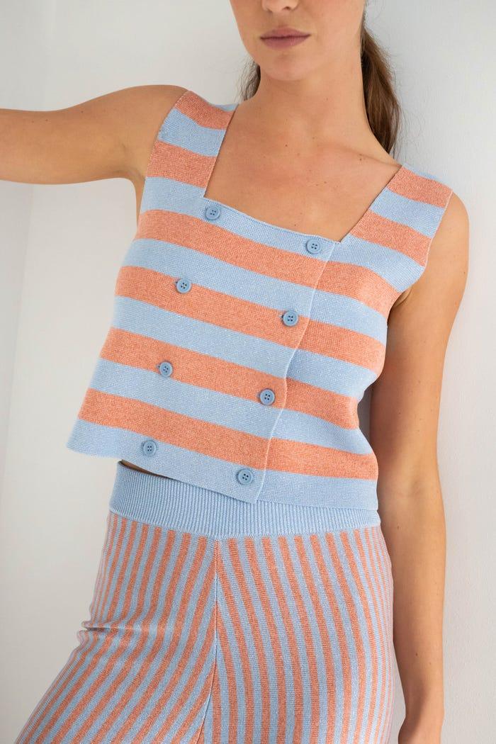 tiny cottons TOP CON BOTONES A RAYAS