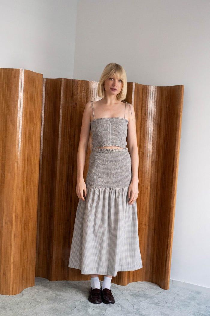 Tiny Cottons TOP CORTO A CUADROS