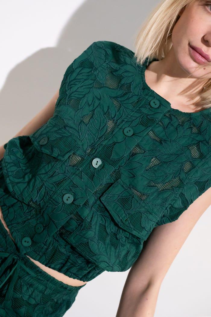 Tiny Cottons TOP DE GUIPUR CON BOLSILLOS