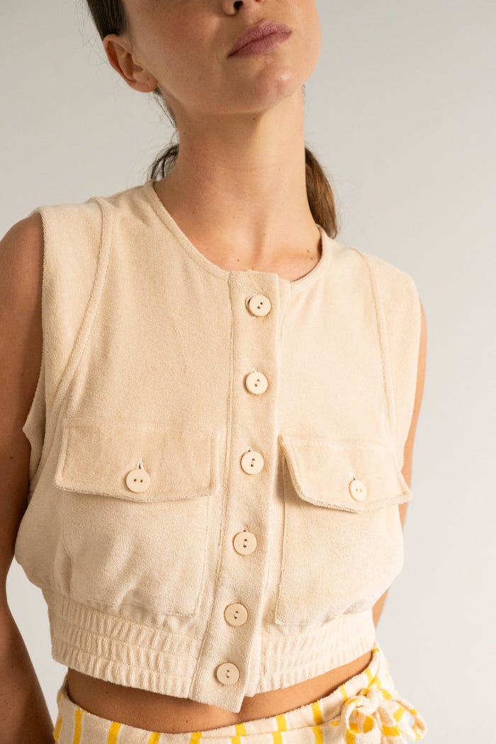 tiny cottons TOP DE RIZO CON BOLSILLOS