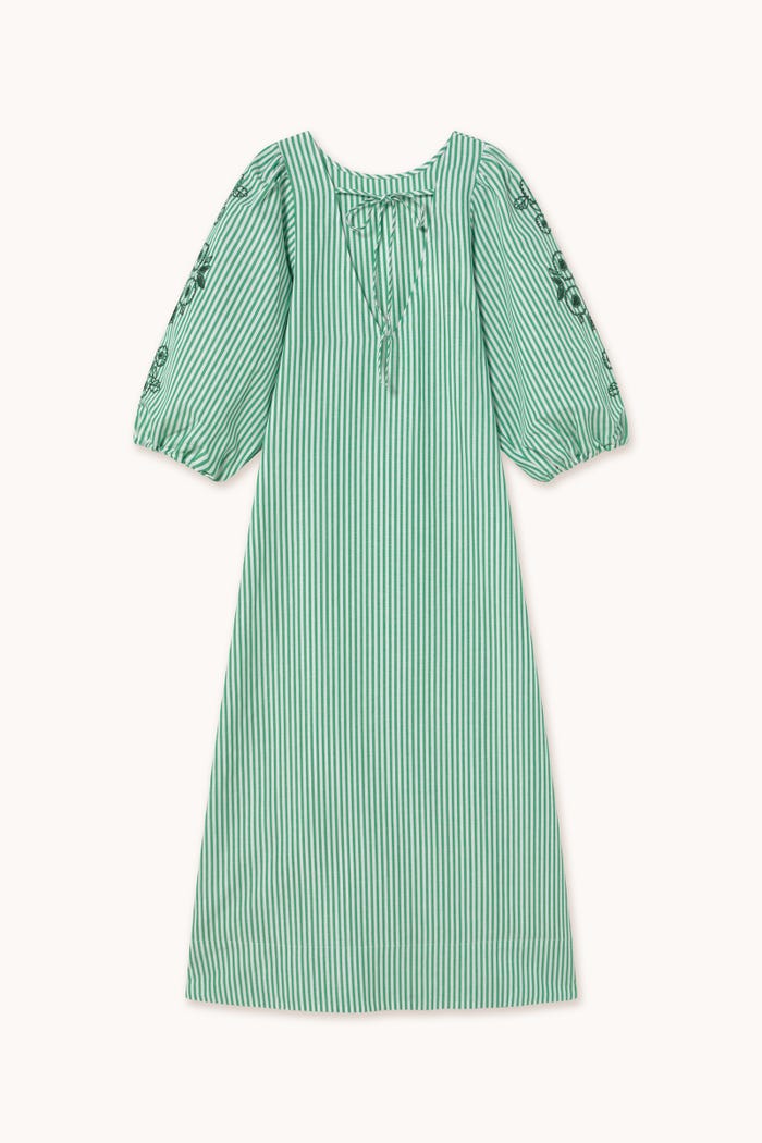 Tiny Cottons VESTIDO A RAYAS BORDADO