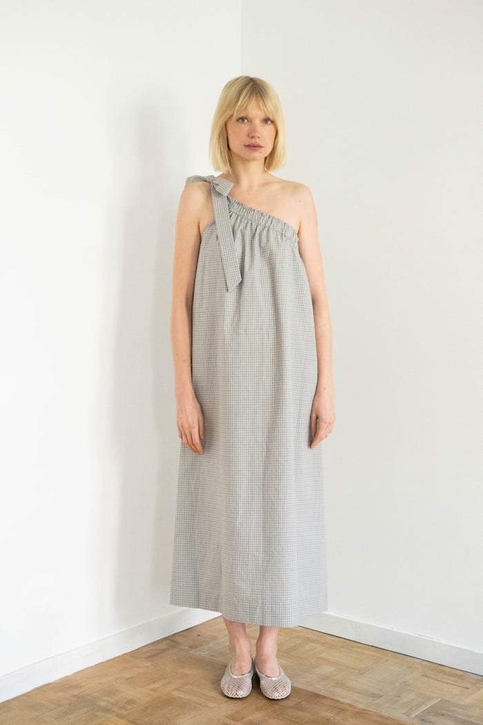 tiny cottons VESTIDO ASIMÉTRICO A CUADROS