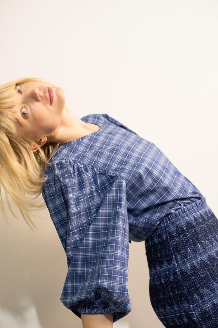 Tiny Cottons VESTIDO CON MANGA ABULLONADA A CUADROS