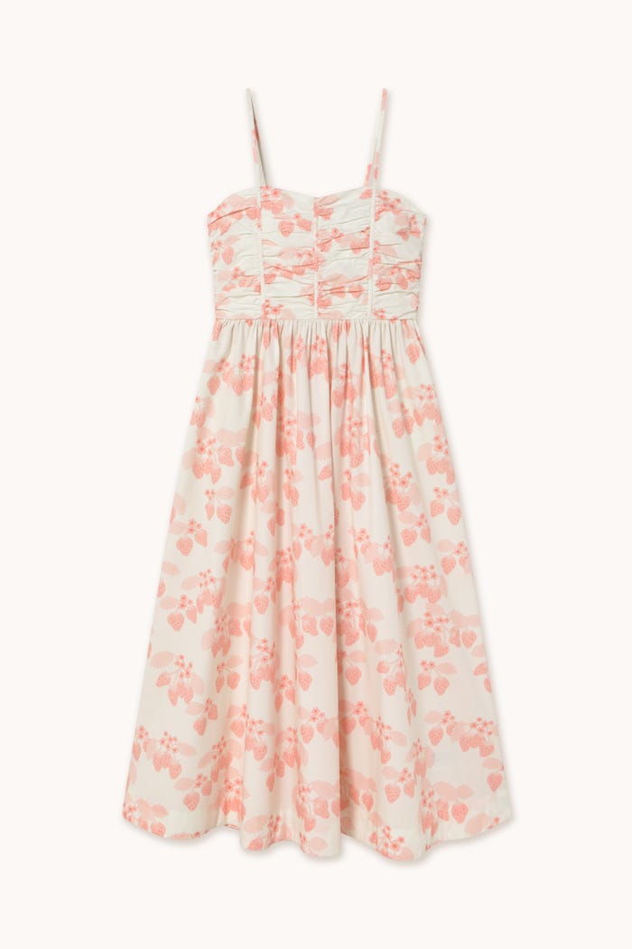 tiny cottons VESTIDO DE TIRANTES A RAYAS STRAWBERRIES