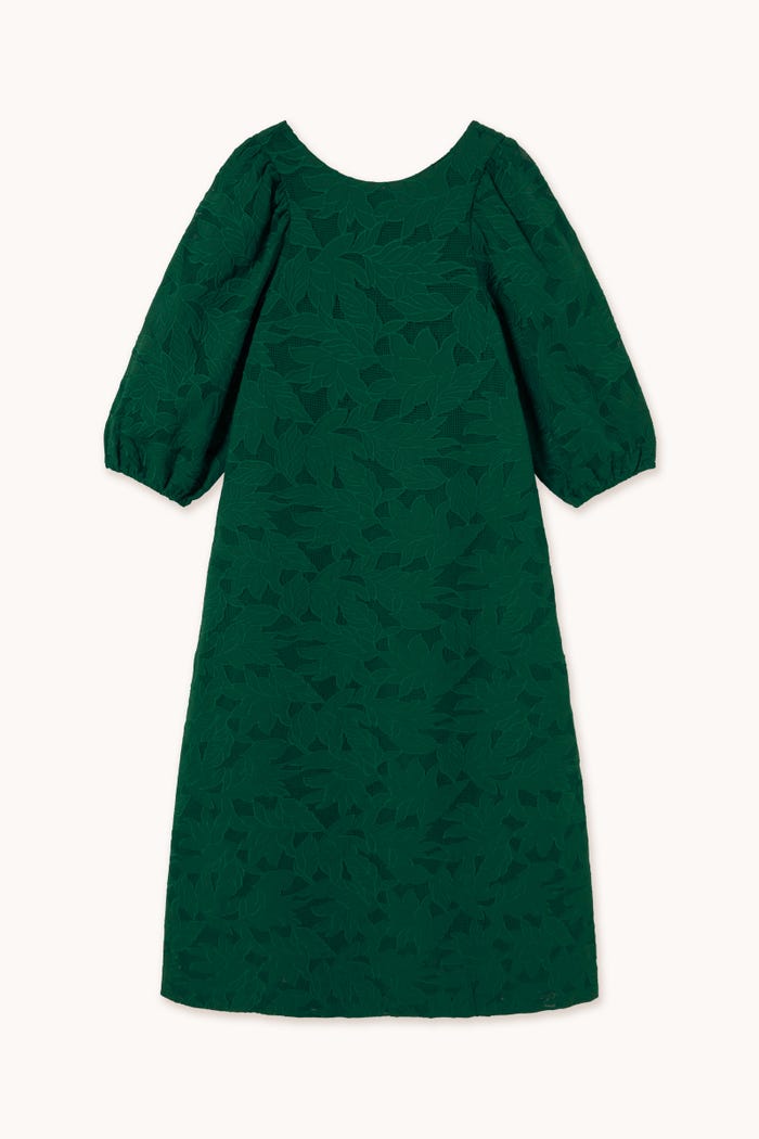 Tiny Cottons VESTIDO MIDI CON MANGA ABULLONADA DE GUIPUR