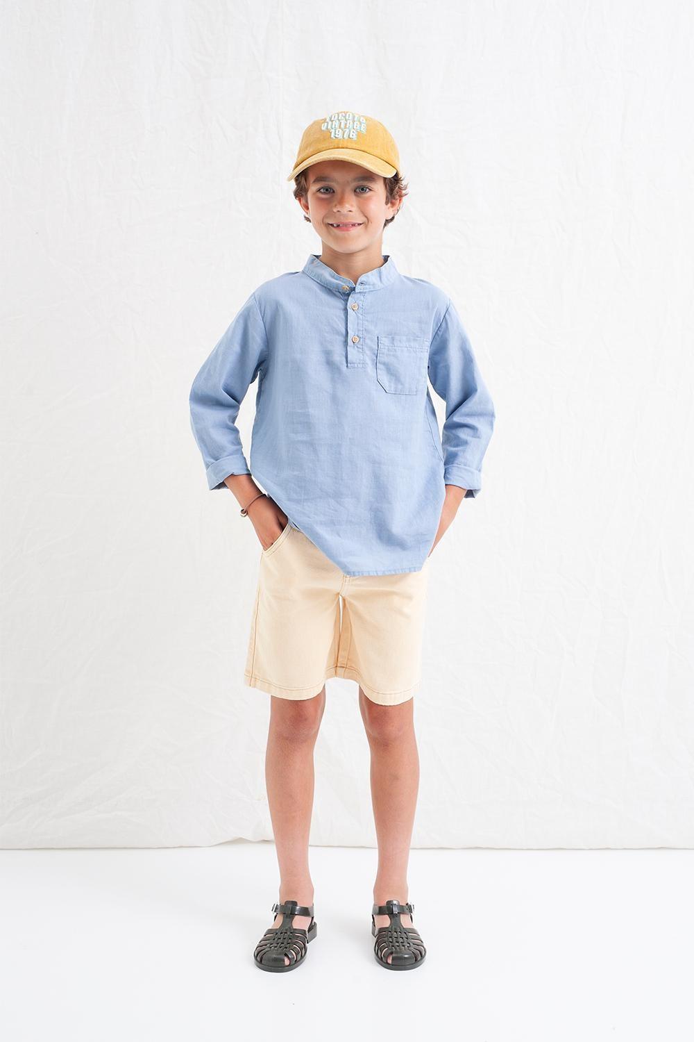 tocoto vintage CAMISA MANGA LARGA BOLSILLO CUELLO MAO