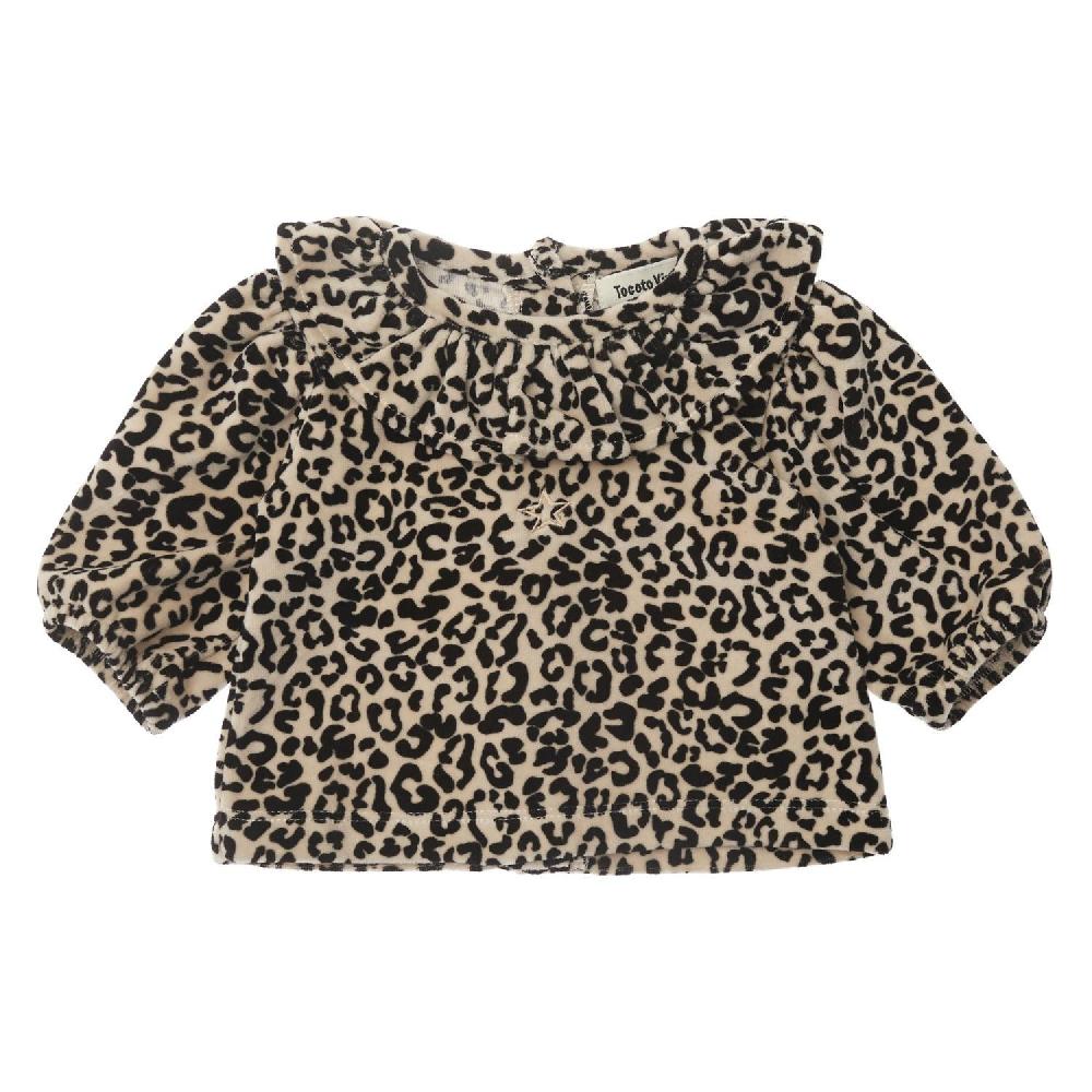tocoto vintage Camiseta volante terciopelo animal print bebe