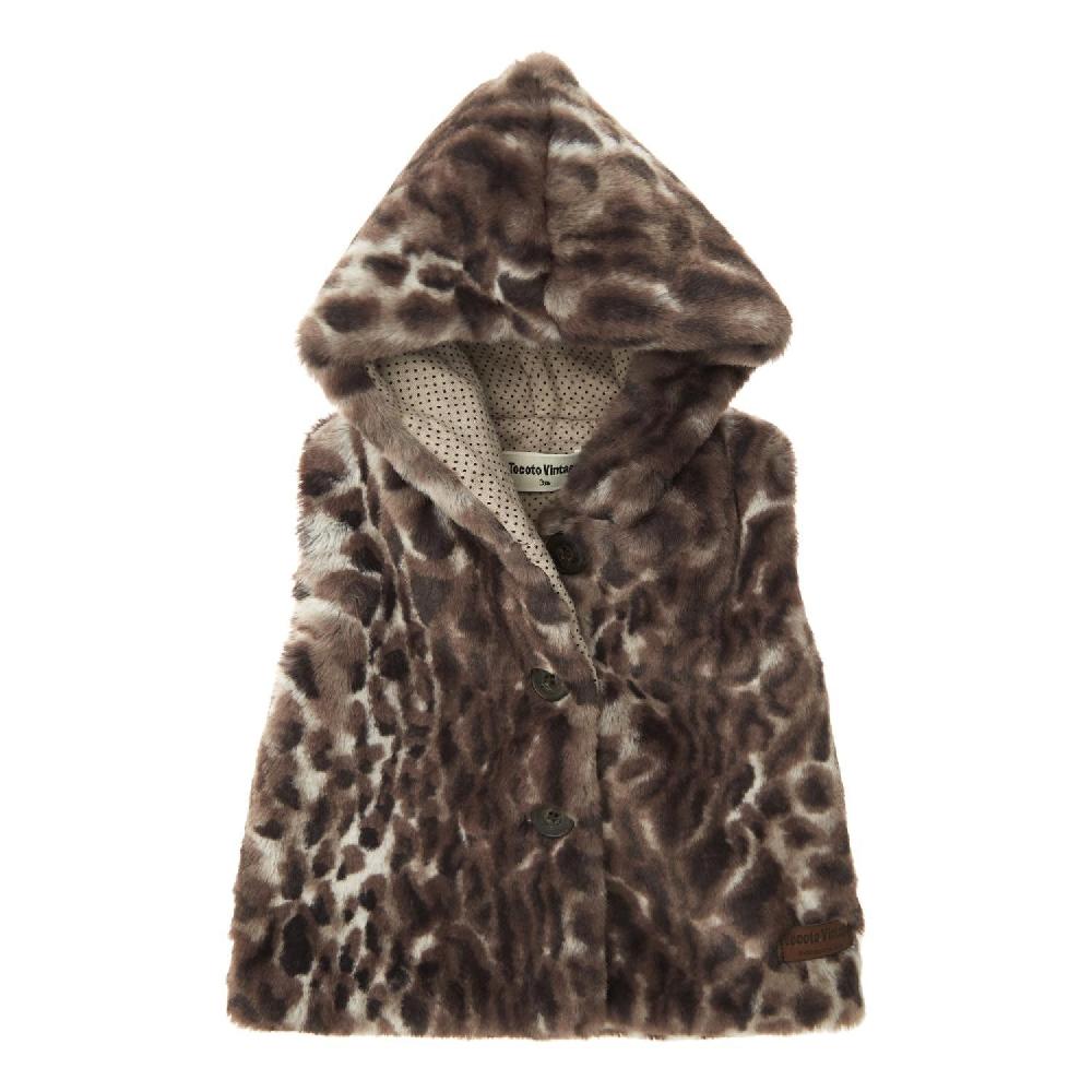 tocoto vintage Chaleco bebé de pelo de animal print