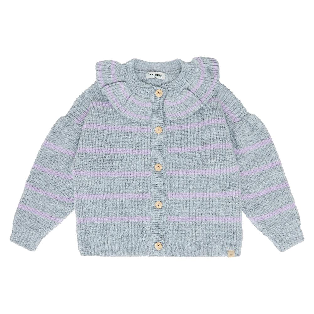 tocoto vintage CHAQUETA LISTADA CUELLO VOLANTE TRICOT