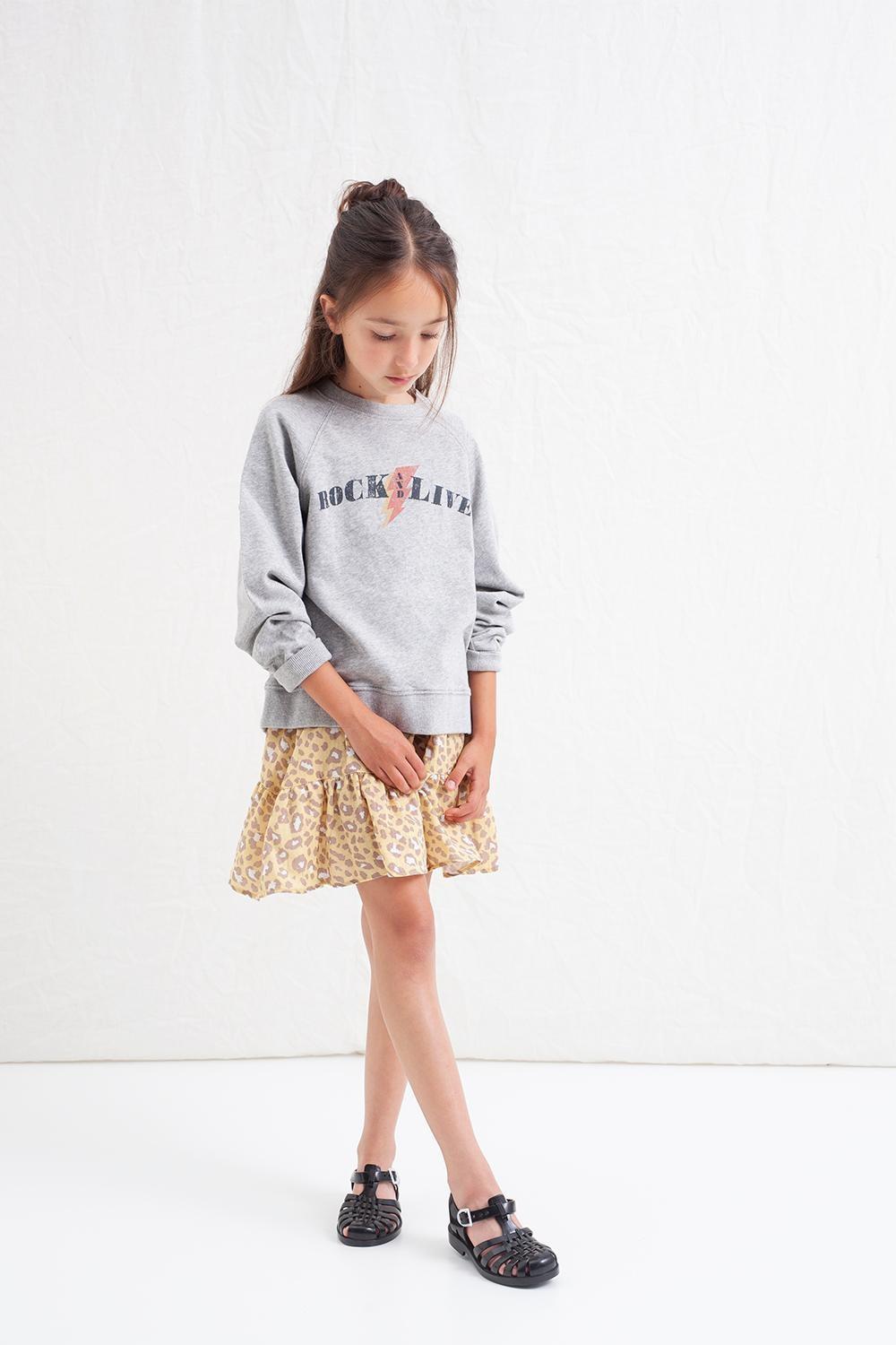 tocoto vintage FALDA MINI ANIMAL PRINT DOBLE VOLANTE