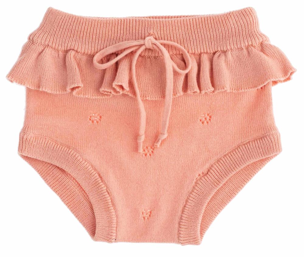 tocoto vintage BABY KNIT BLOOMER WITH RUFFLES