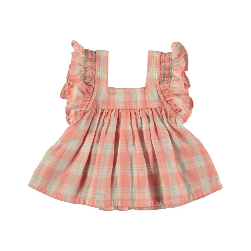 tocoto vintage BLUSA BEBE BOTONES CUADROS