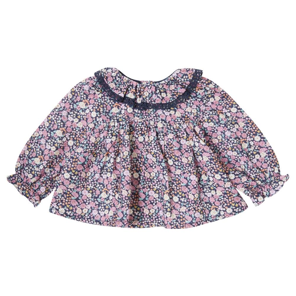 tocoto vintage BLUSA BEBE ESTAMPADO FLORES NAVY