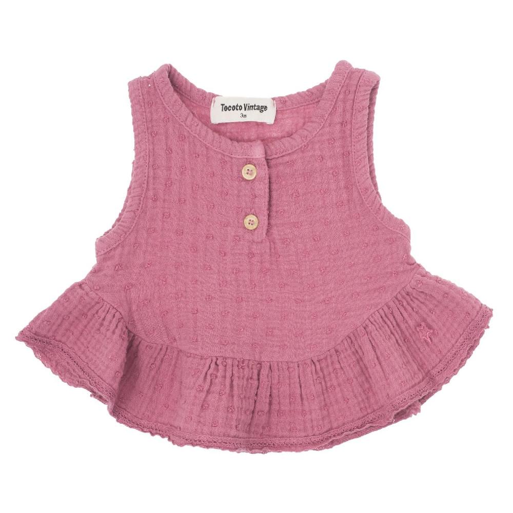 tocoto vintage BLUSA PLUMETI VOLANTE