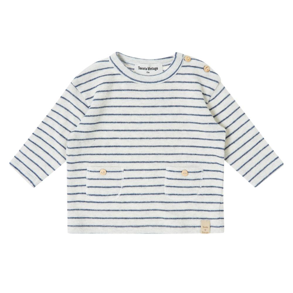 tocoto vintage CAMISA BEBE LISTADA CON BOLSILLOS