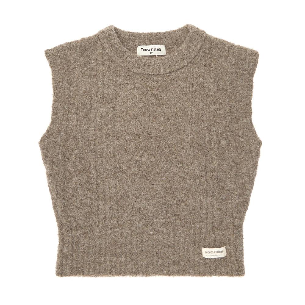 tocoto vintage Chaleco tricot trenzas oversize