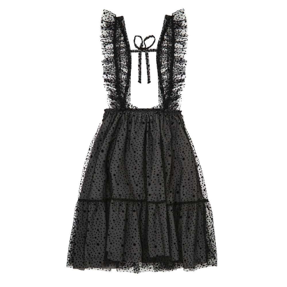 tocoto vintage Falda midi + tirantes tul estrellas