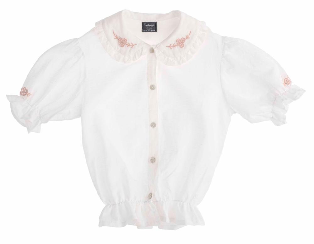 tocoto vintage FLOWER EMB. KID BLOUSE