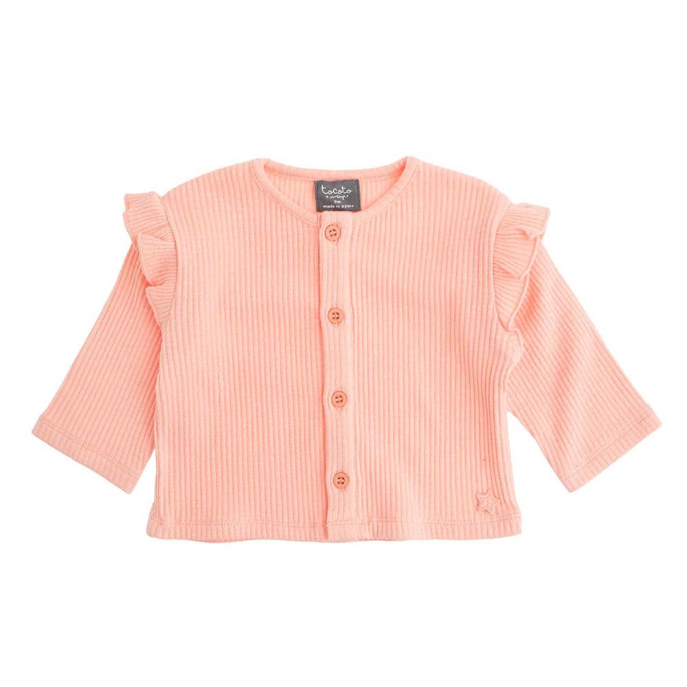 tocoto vintage GIRL CARDIGAN SLEEVE FLOUNCE