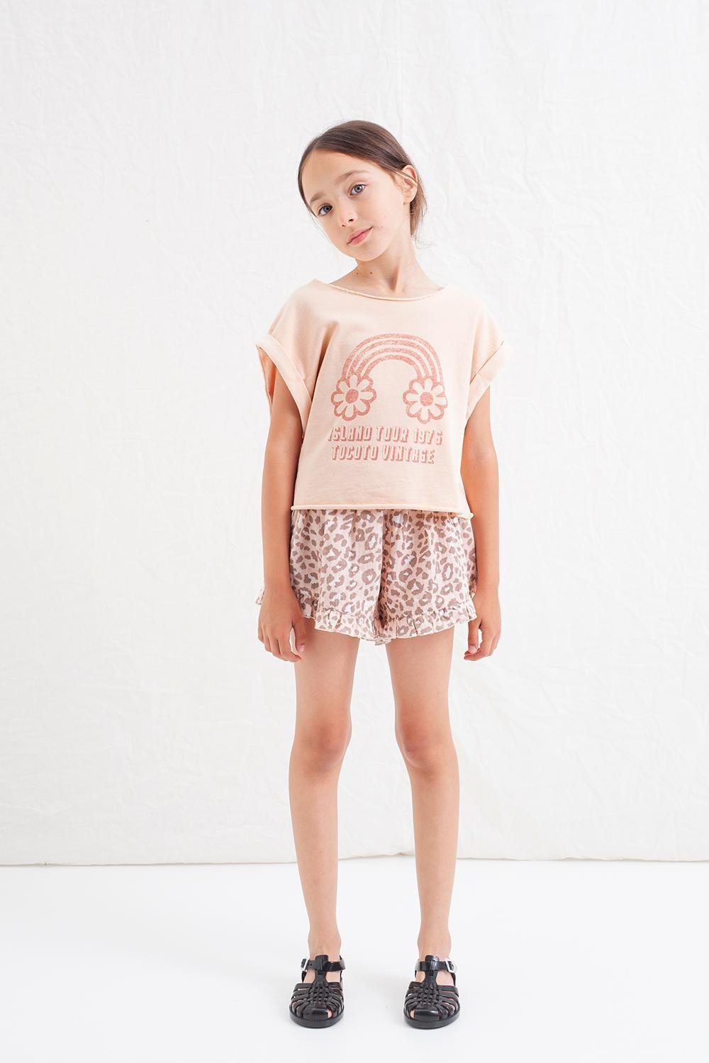 tocoto vintage SHORT VOLANTES ANIMAL PRINT