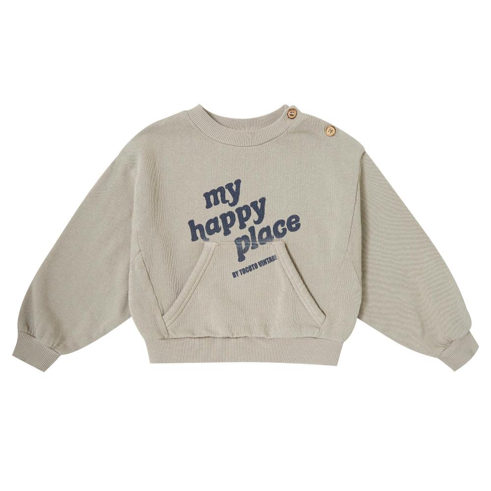tocoto vintage SUDADERA BOLSILLOS " MY HAPPY PLACE"