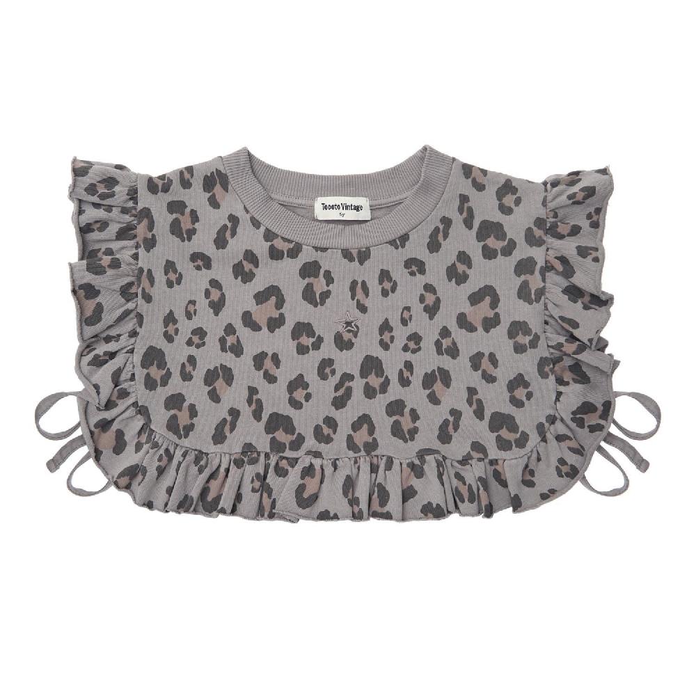 tocoto vintage Top felpa volantes animal print