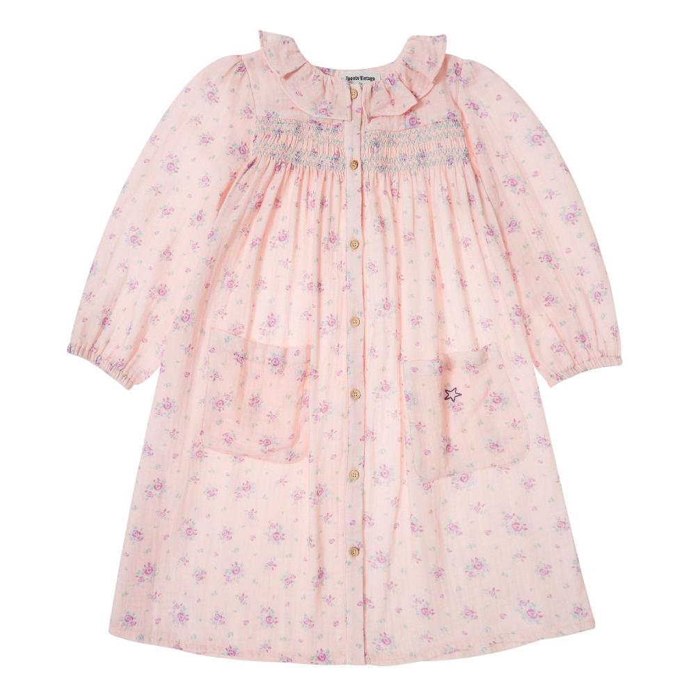 tocoto vintage VESTIDO LARGO BOTONES FLORES