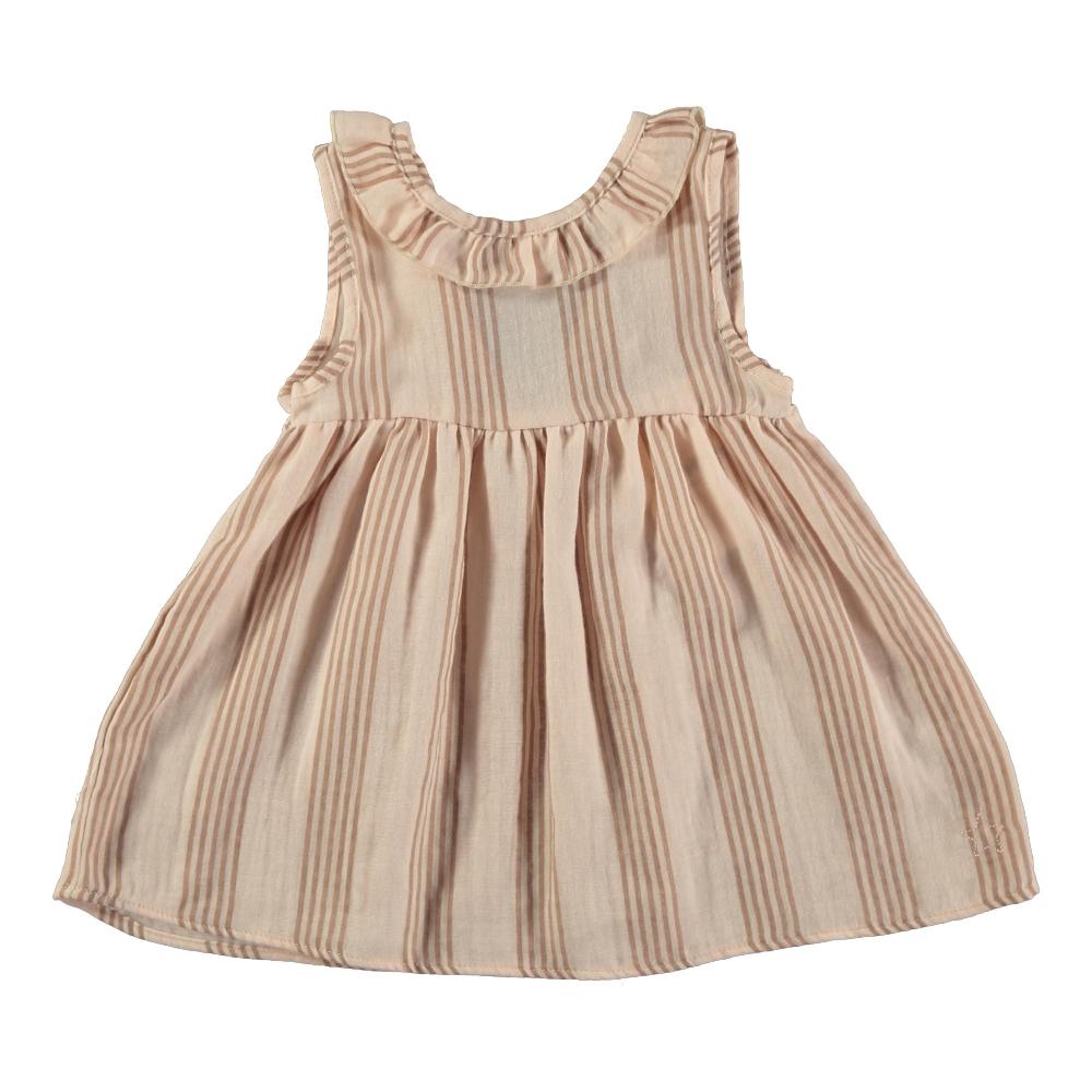 tocoto vintage VESTIDO LISTADO BABY VOLANTE ESCOTE