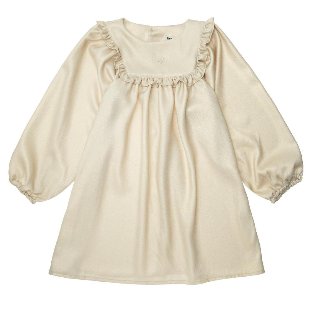 tocoto vintage Vestido mini volantes oro