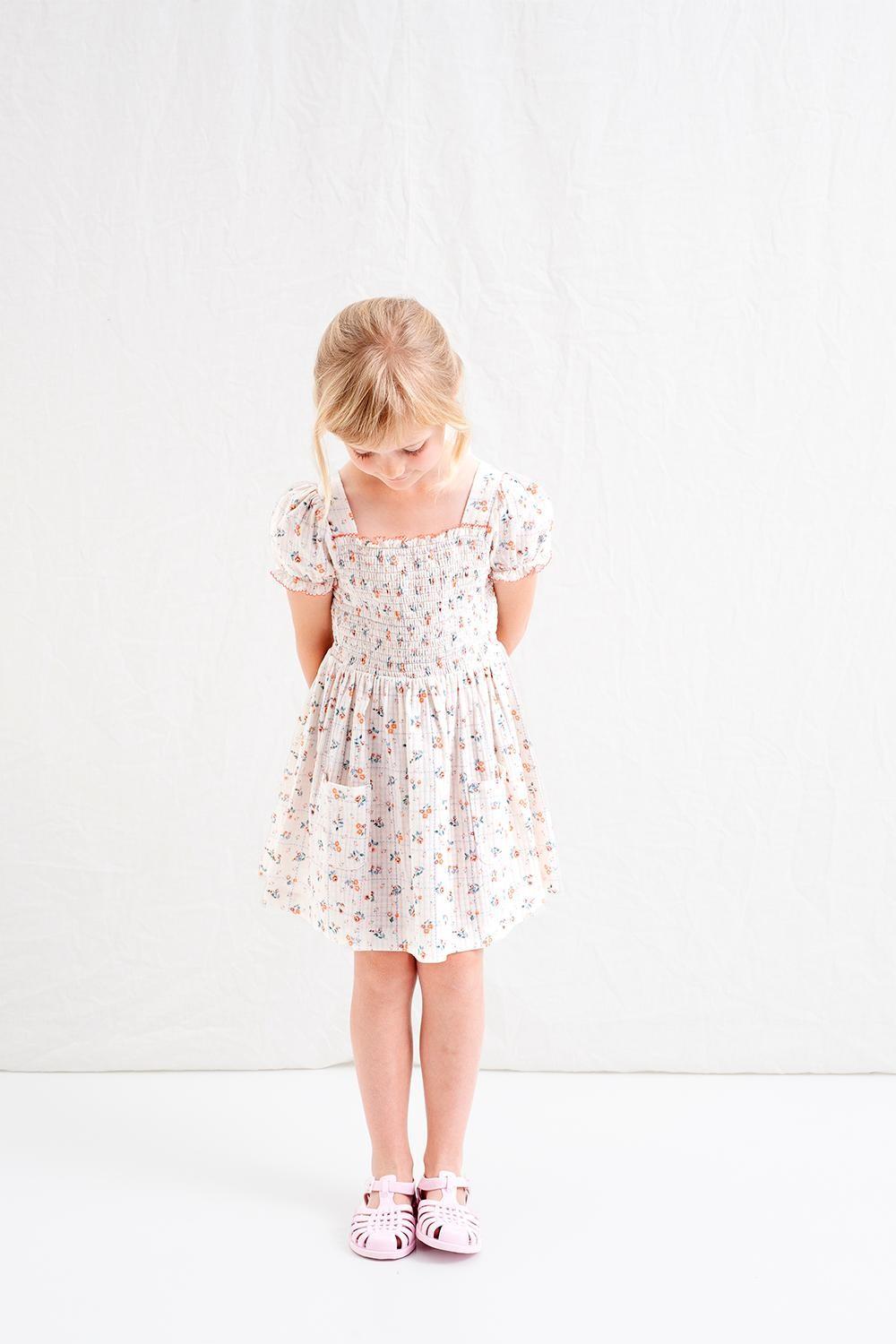 tocoto vintage VESTIDO NIDO ABEJA CUADROS FLORES