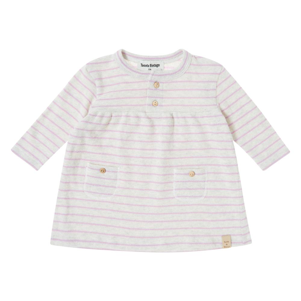 tocoto vintage VESTIDO PUNTO BEBE LISTADO