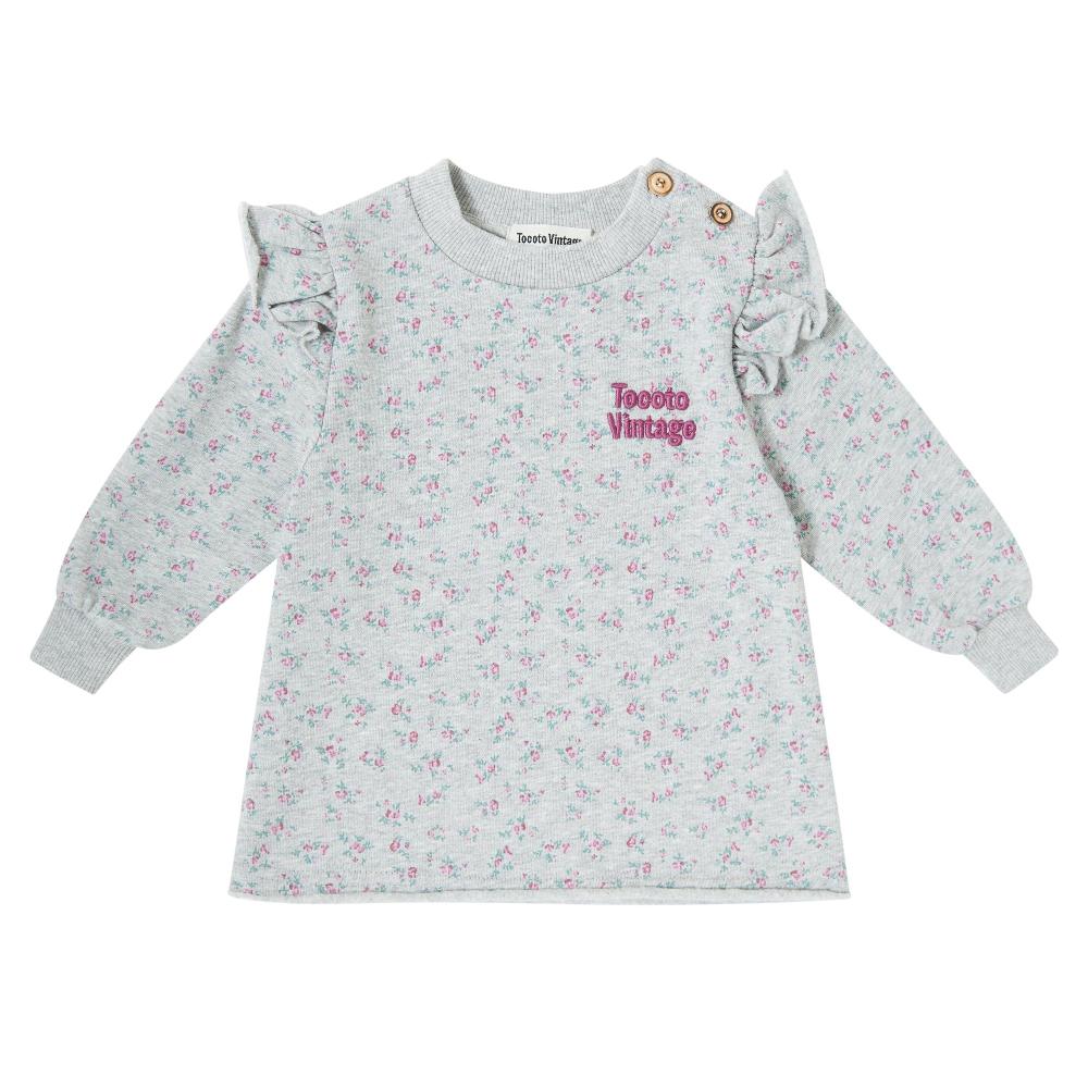 tocoto vintage VESTIDO FELPA BABY KID ESTAMPADO FLORES