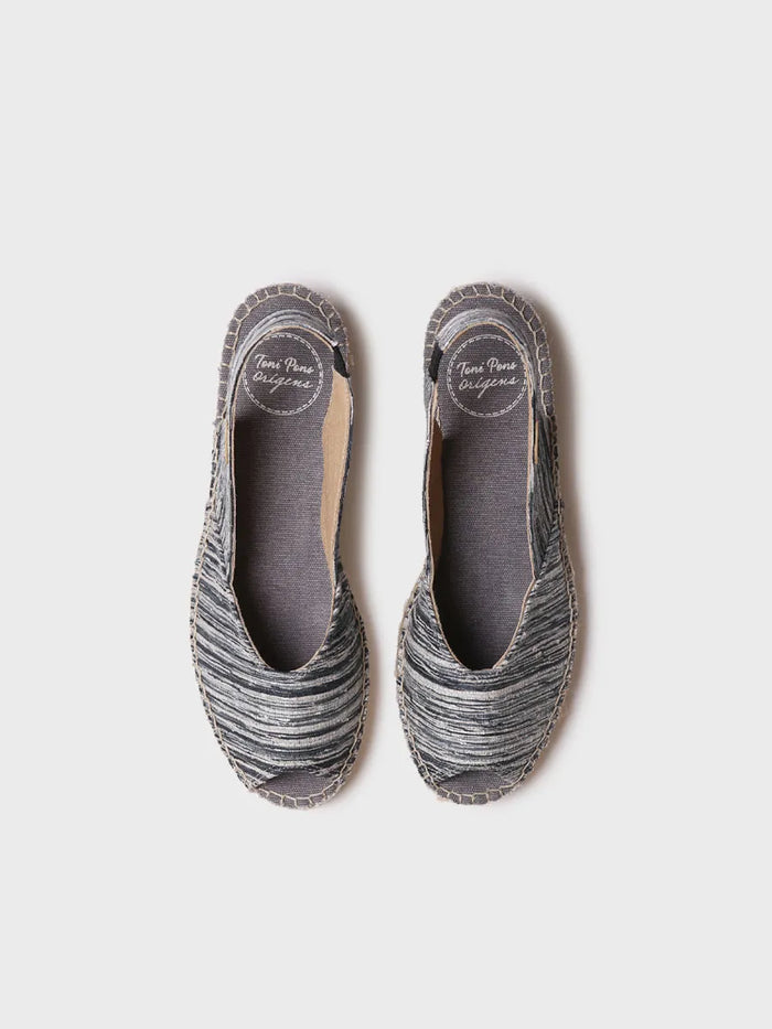 Toni Pons BERI-RG - Alpargata Peep Toe De Mujer Con Cuña Y Tejido Rayado | BERI-RG