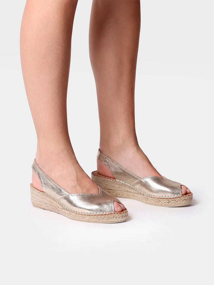 Toni Pons BERNIA-P - Alpargata Peep Toe De Mujer Con Cuña En Piel | BERNIA-P